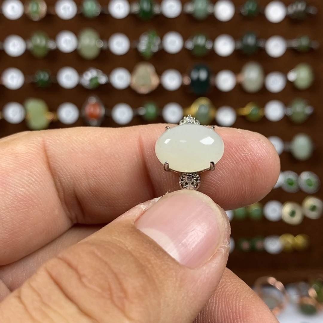 和田玉（白玉）戒指合金