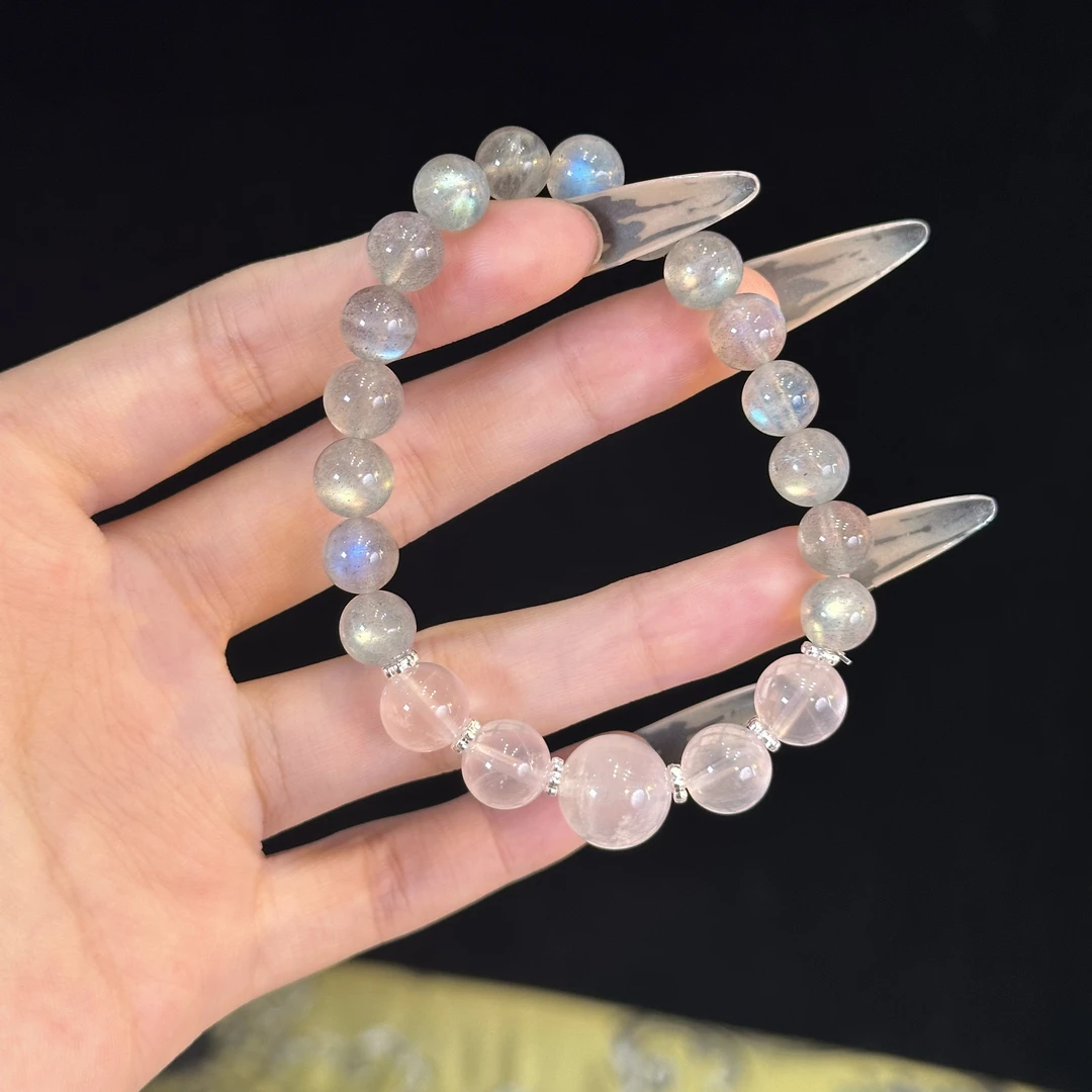 【灰粉342 】水晶原创小众设计