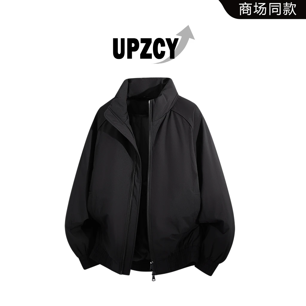 UPZCY美式纯色潮流棉衣男款冬季宽松时尚高级感男装潮流立领外套