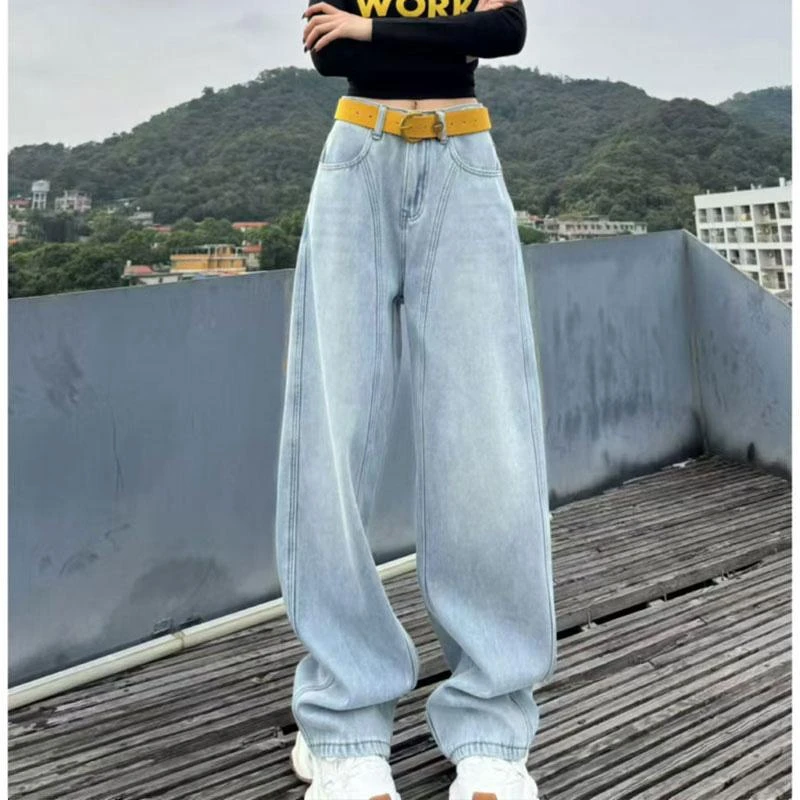 【721-900】【默认带瑕疵】高腰显高瘦显腿长时尚阔腿弯刀裤【泓吉雅1】