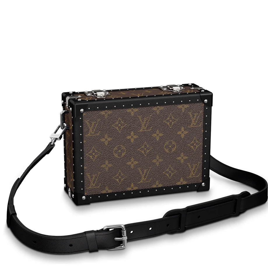 99新 LouisVuitton/路易威登 98新LV棕色硬盒子硬箱子斜挎包9242