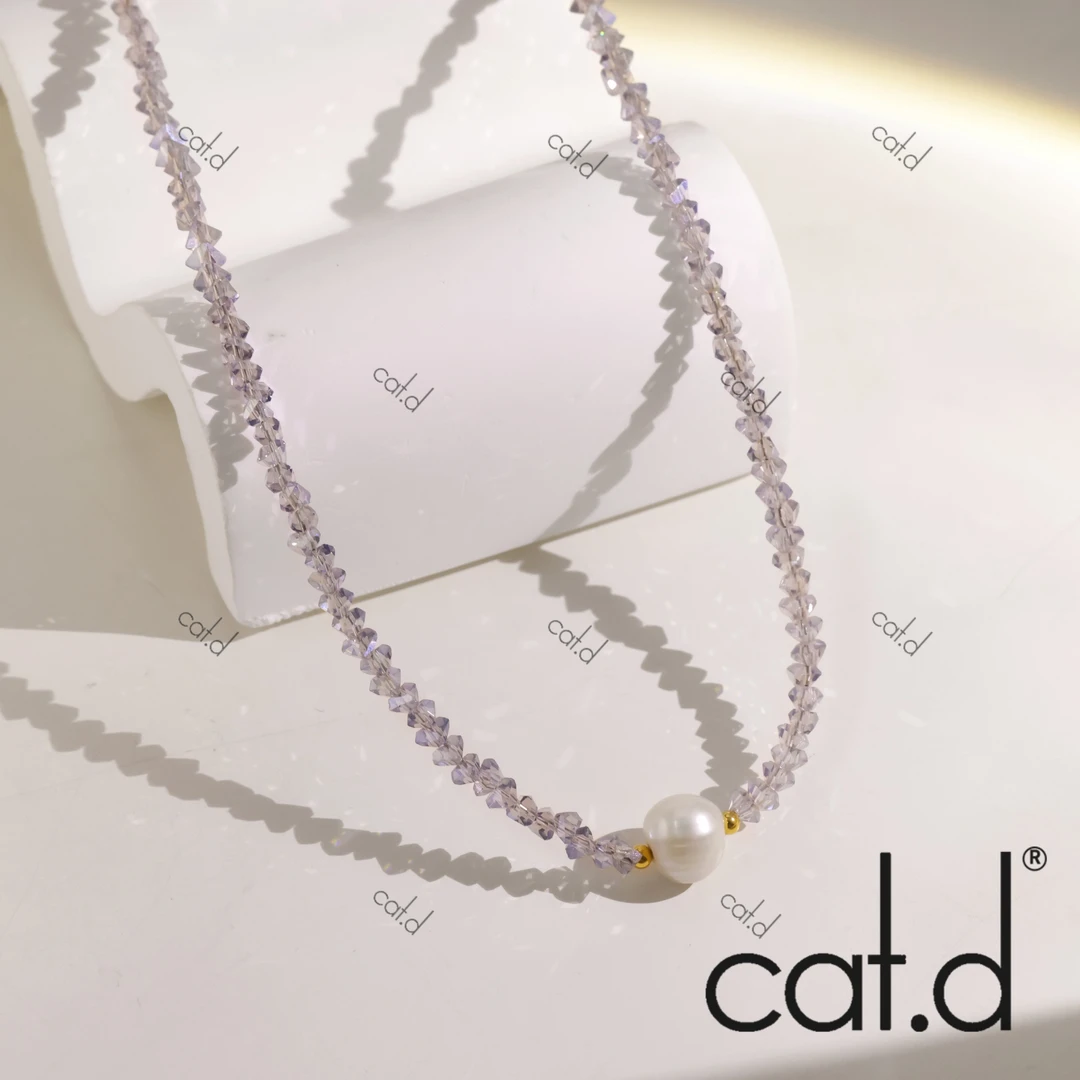 钛钢仿水晶项链 X0074《闪亮》简约手作串珠原创百搭项链