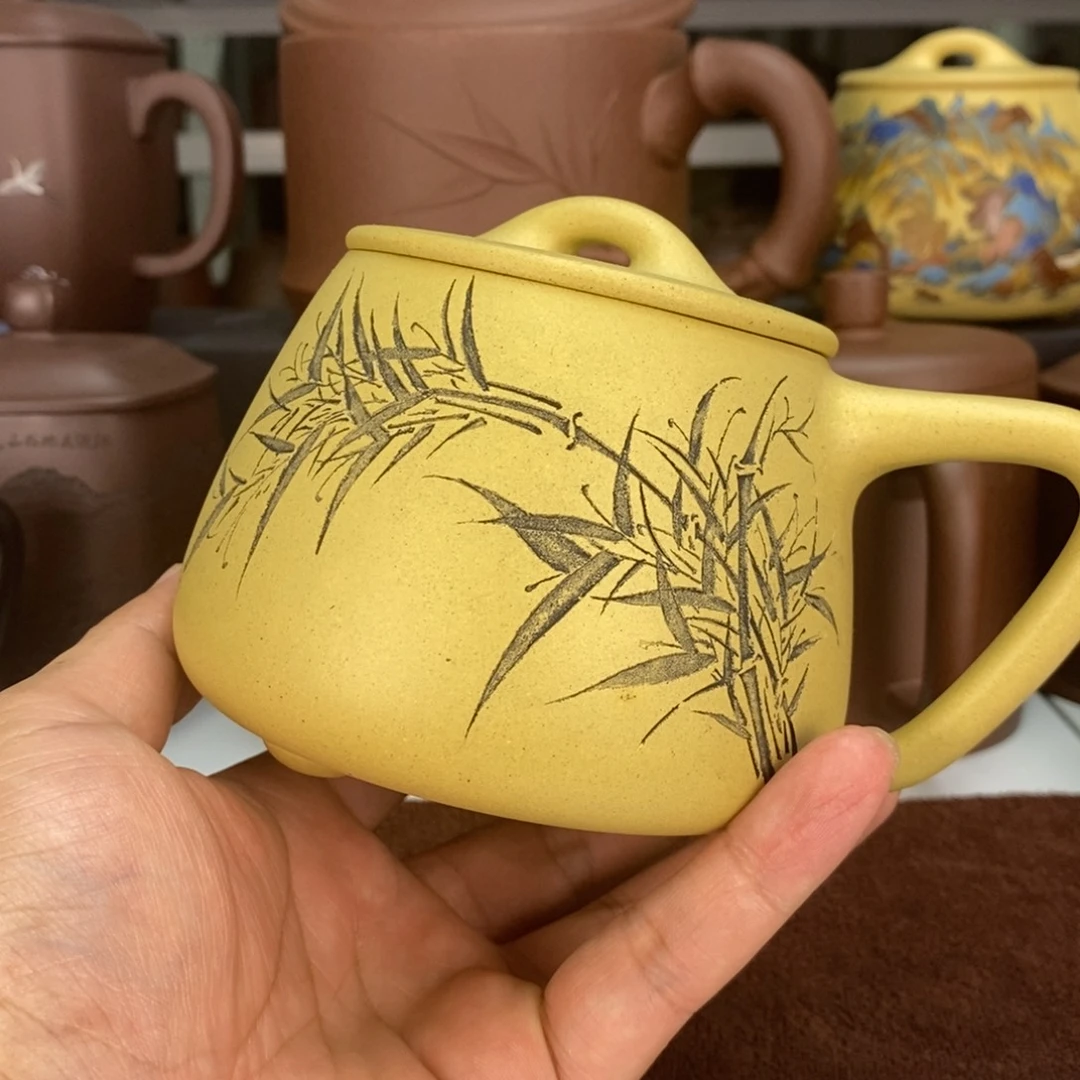 茶杯紫砂本绿石瓢竹节克辉460毫升