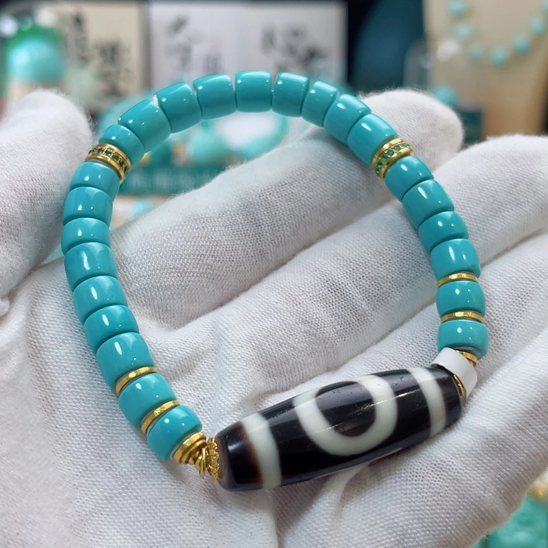 绿松石珠宝奇石18K金镶嵌