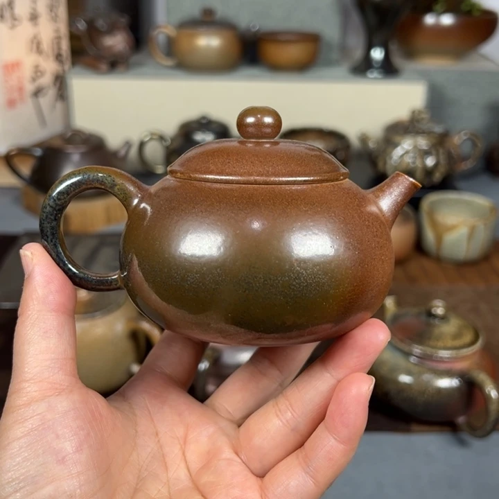 壶建水紫陶白泥柴烧壶180cc