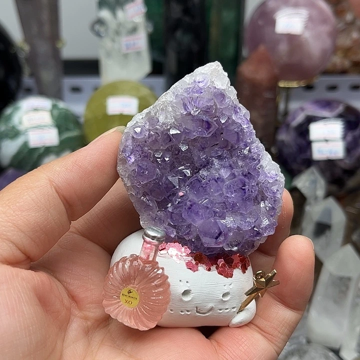 依***杉未镶嵌珠宝半成品水晶155克豆丁