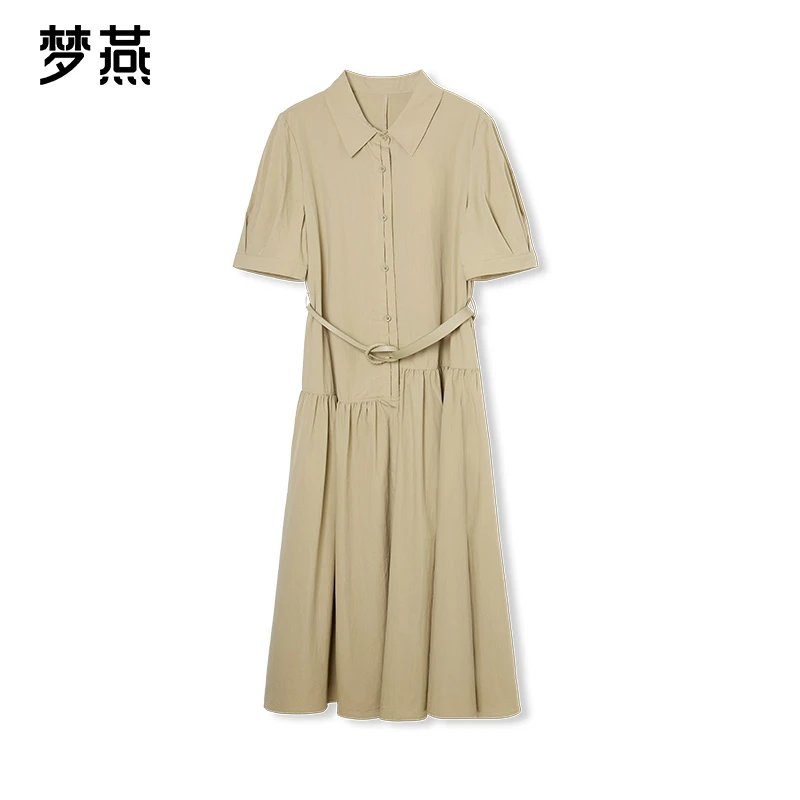 梦燕夏季女款时尚百搭气质优雅宽松休闲舒适简约连衣裙BB02B5042