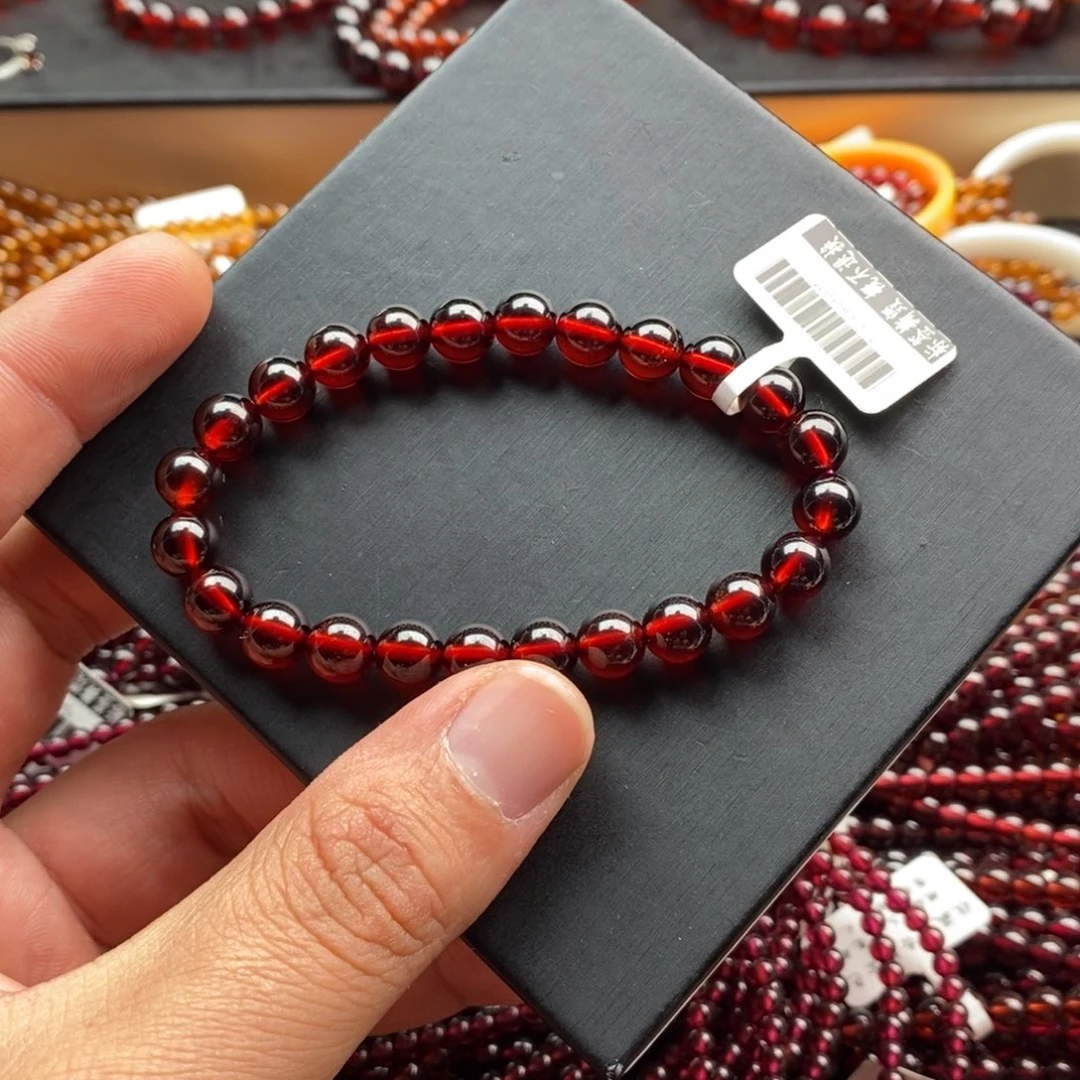 石榴石未镶嵌手链8mm血 珀红