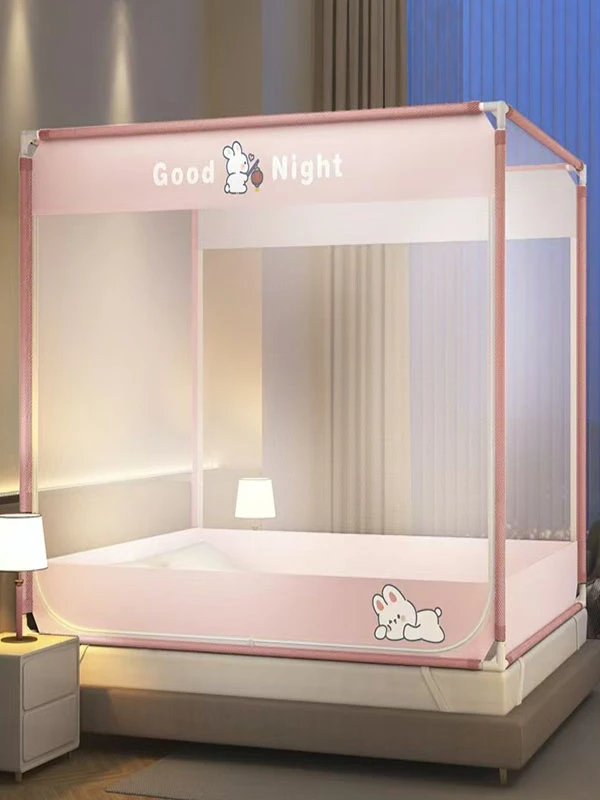 家用防掉方顶蚊帐1.5宽2米免安装防摔1.8米乘2宿舍卧室全封无甲醛