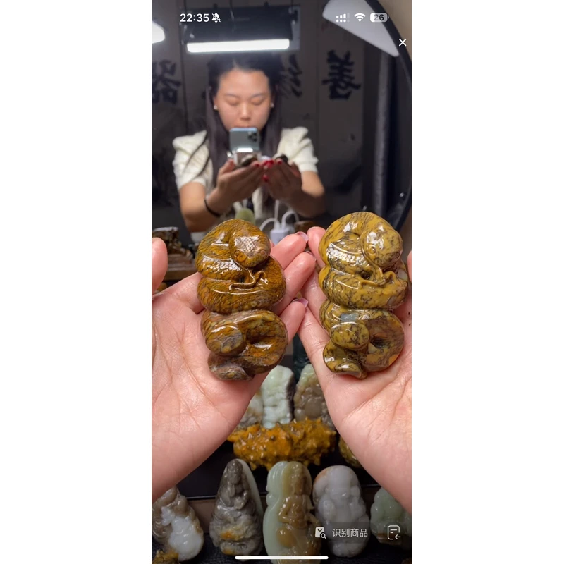 和田玉蛇，实物漂亮，随机发货