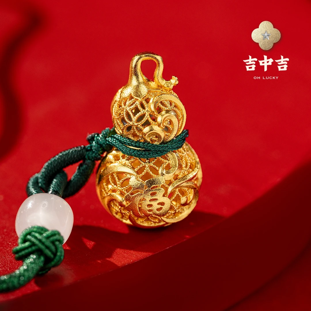 吉中吉·铜《花丝福禄欢喜》葫芦挂件摆件复古/宫廷编织葫芦花丝工艺