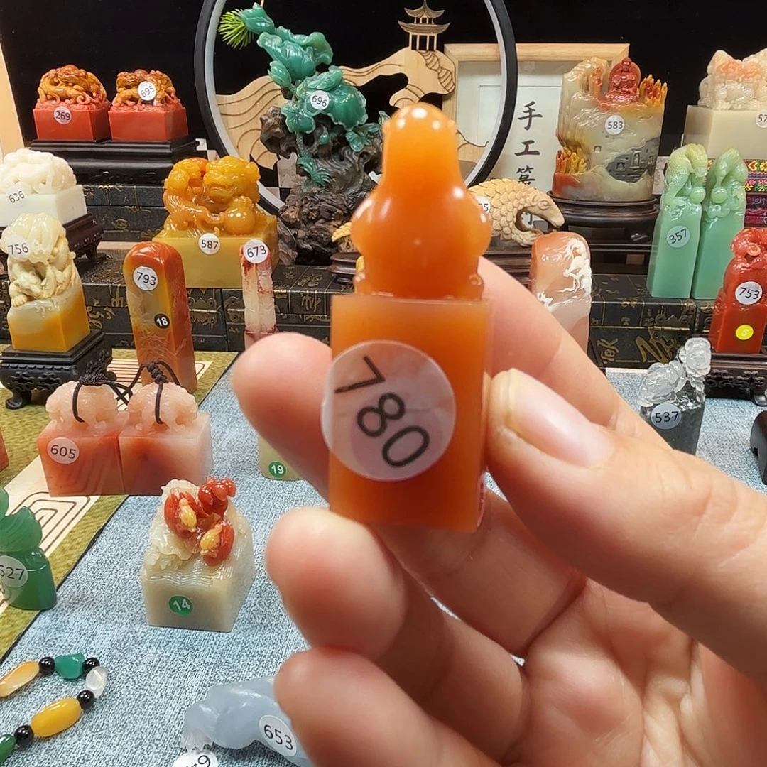 寿山石印石兔子印章8