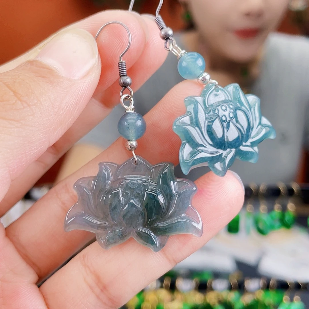 翡翠未镶嵌耳饰饰品