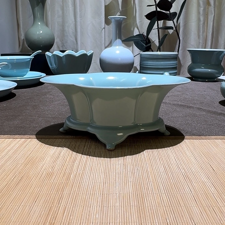 杯子全手工，海棠盘