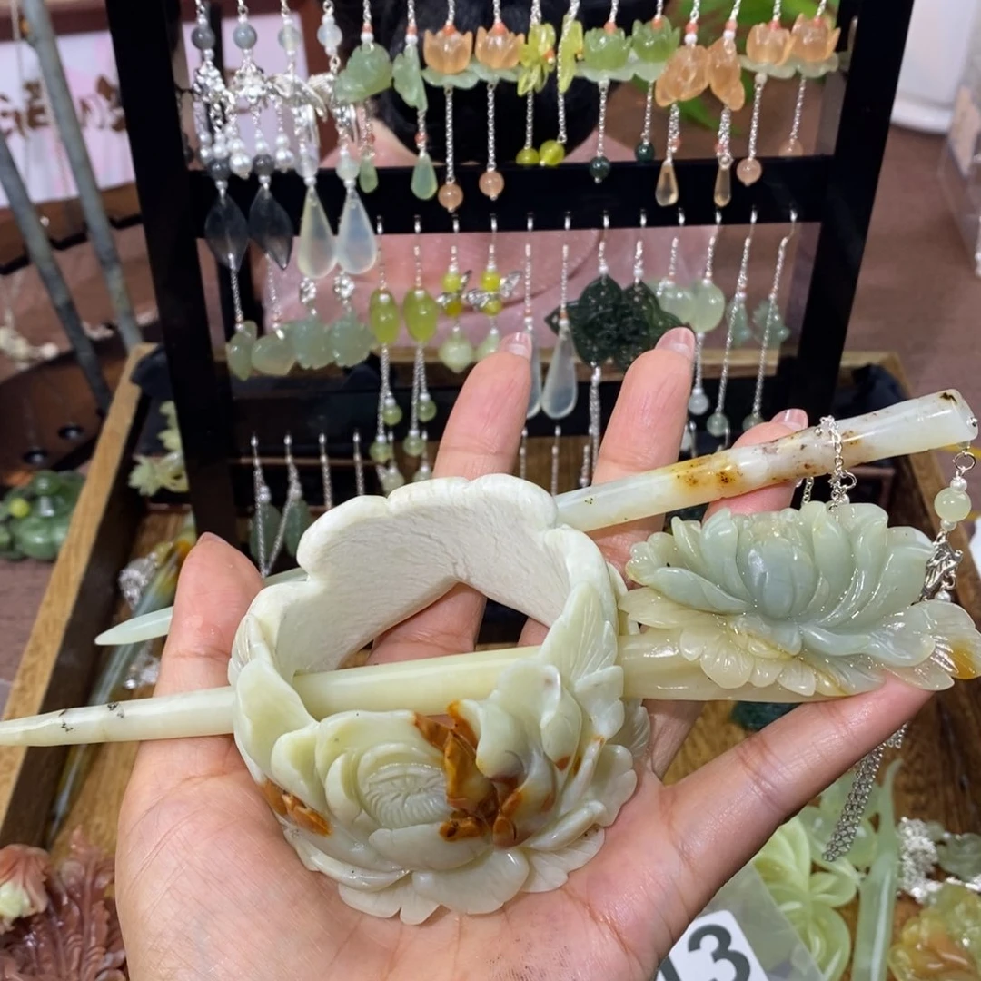 蛇纹石玉未镶嵌发饰无*！