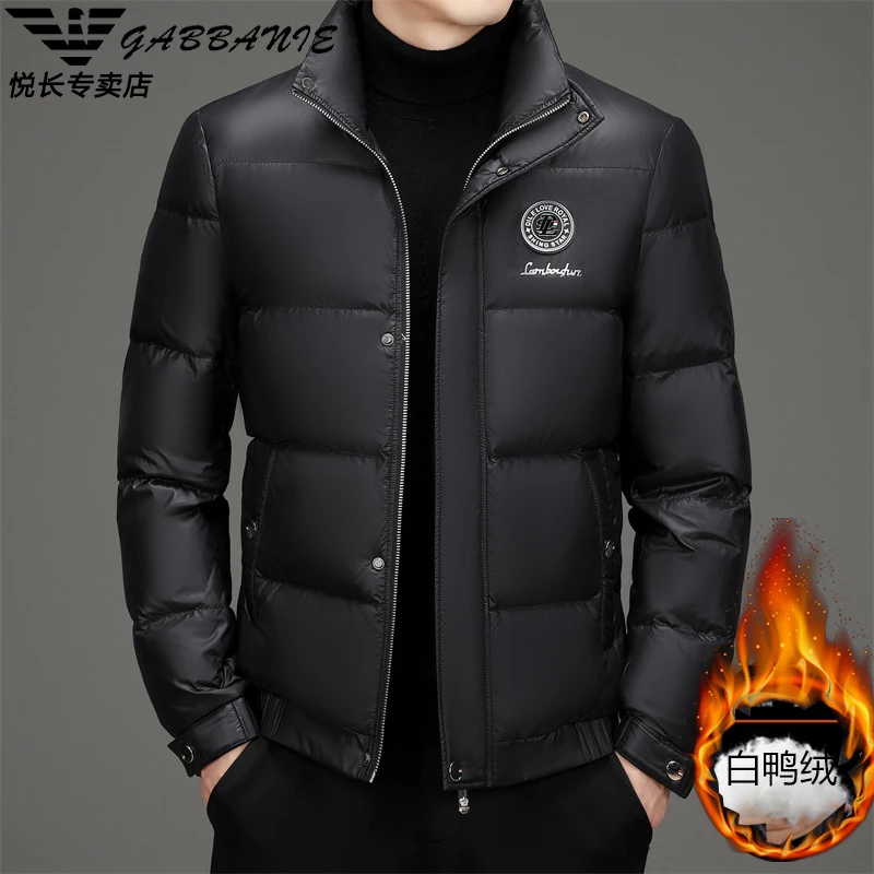 意大利羽绒服男士保暖冬季潮牌外套加厚短款冬装立领面包服男式