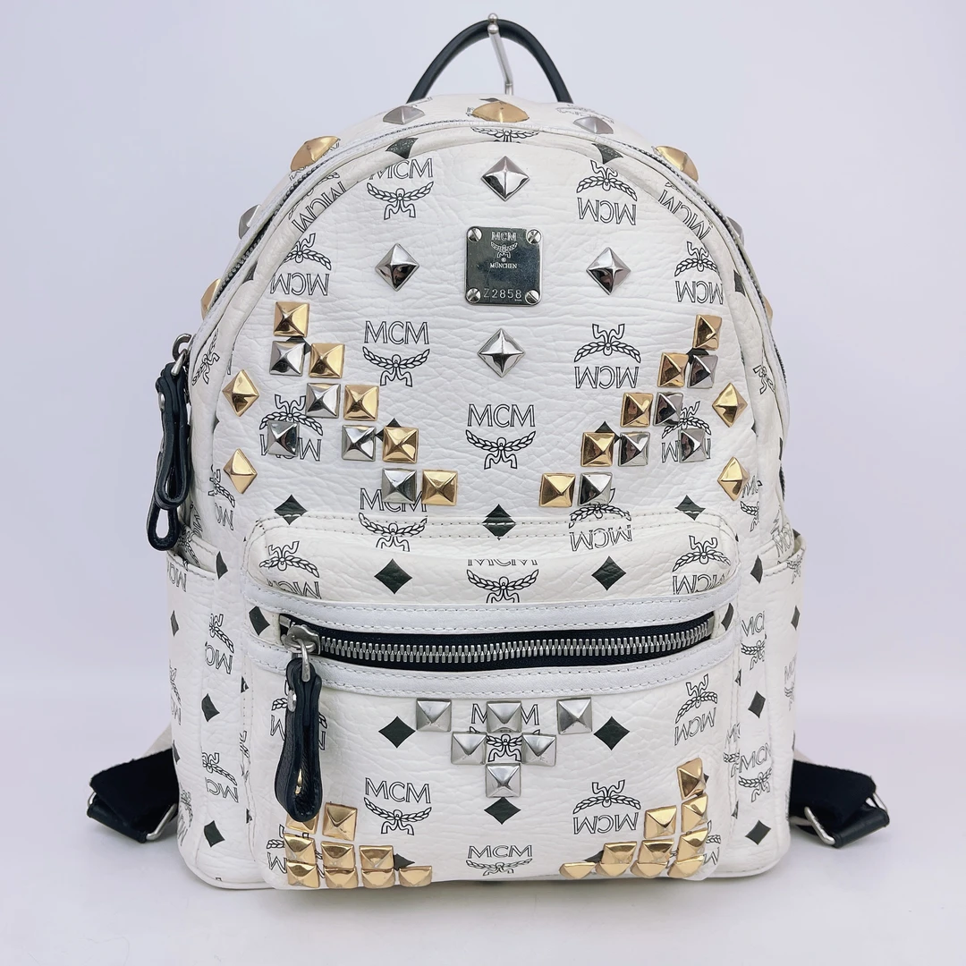95新 MCM MCM 白色双肩包底26 H706