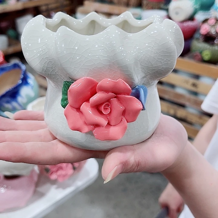 有孔，凑10元包邮陶瓷花盆发货！