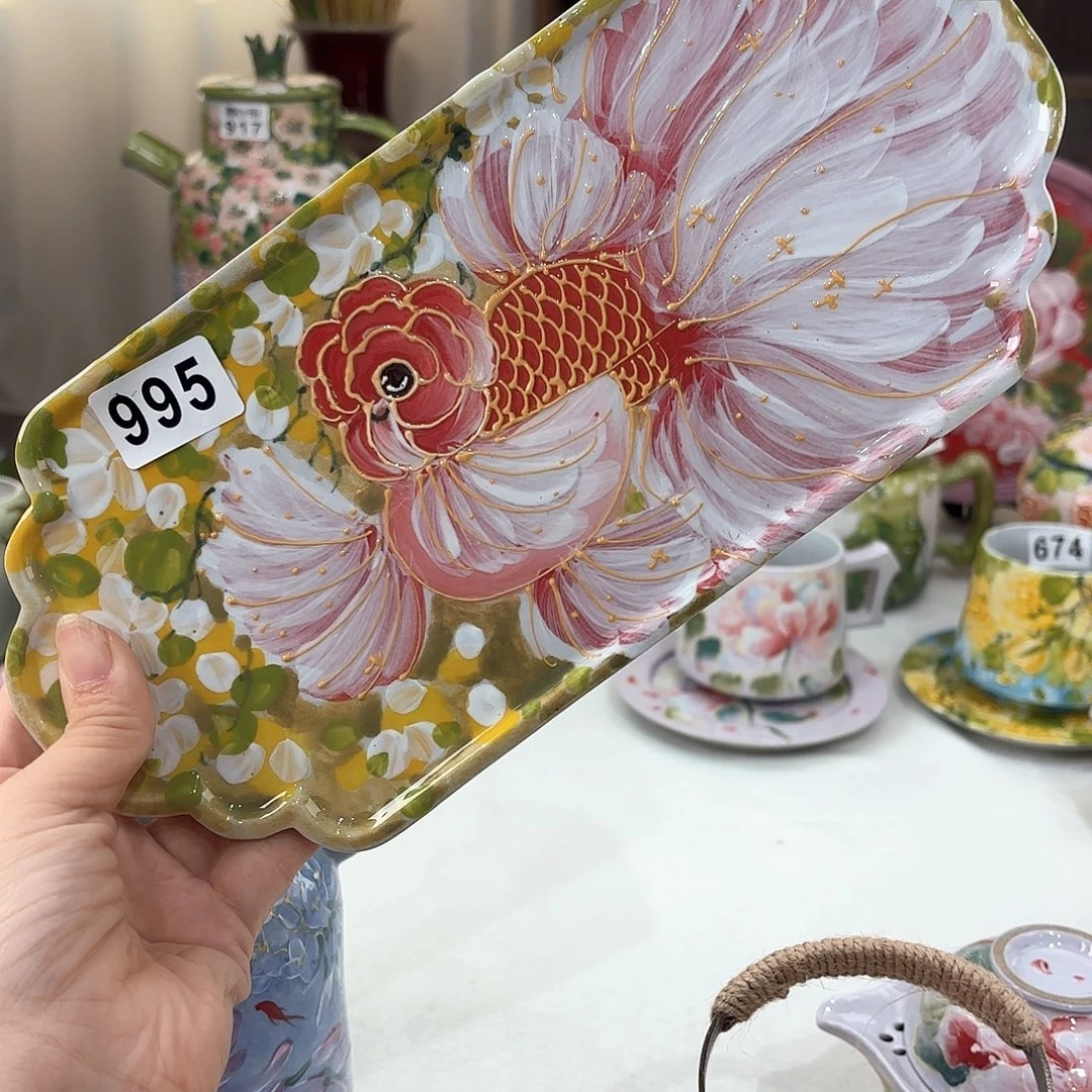 景德镇手绘高温釉下彩陶瓷茶具