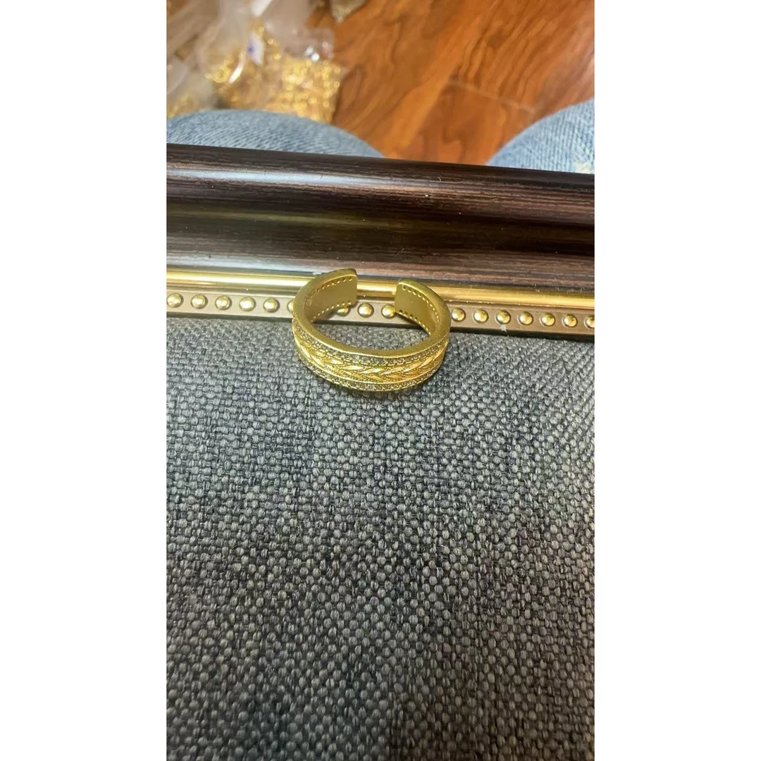 花丝风雨镶钻戒指999精美经典气质百搭简约A66