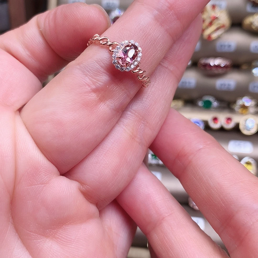 碧玺银S925镶嵌戒指