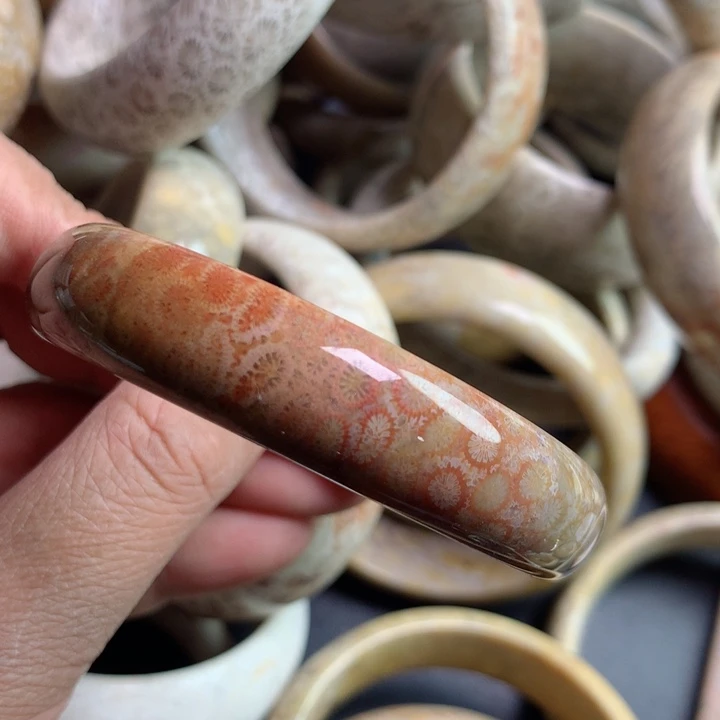硅化珊瑚（珊瑚玉）颈饰未镶嵌见*