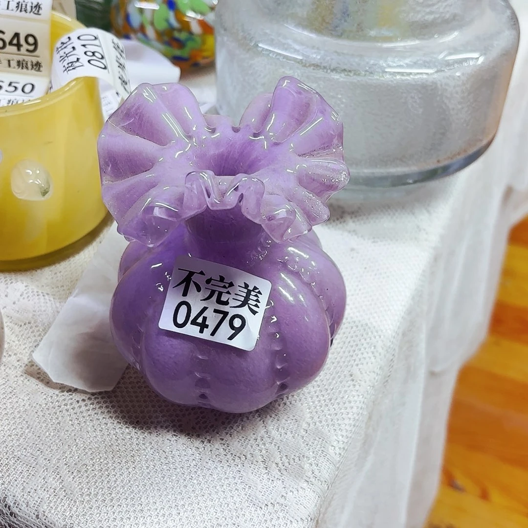 0479高13 安妮琉璃花器摆件不完美