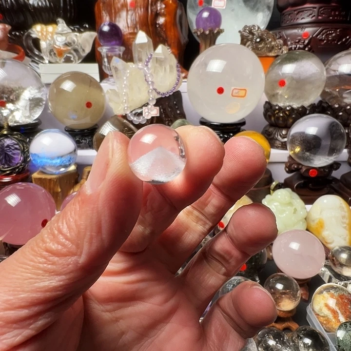 摆件水晶未镶嵌意境银山水晶珠子