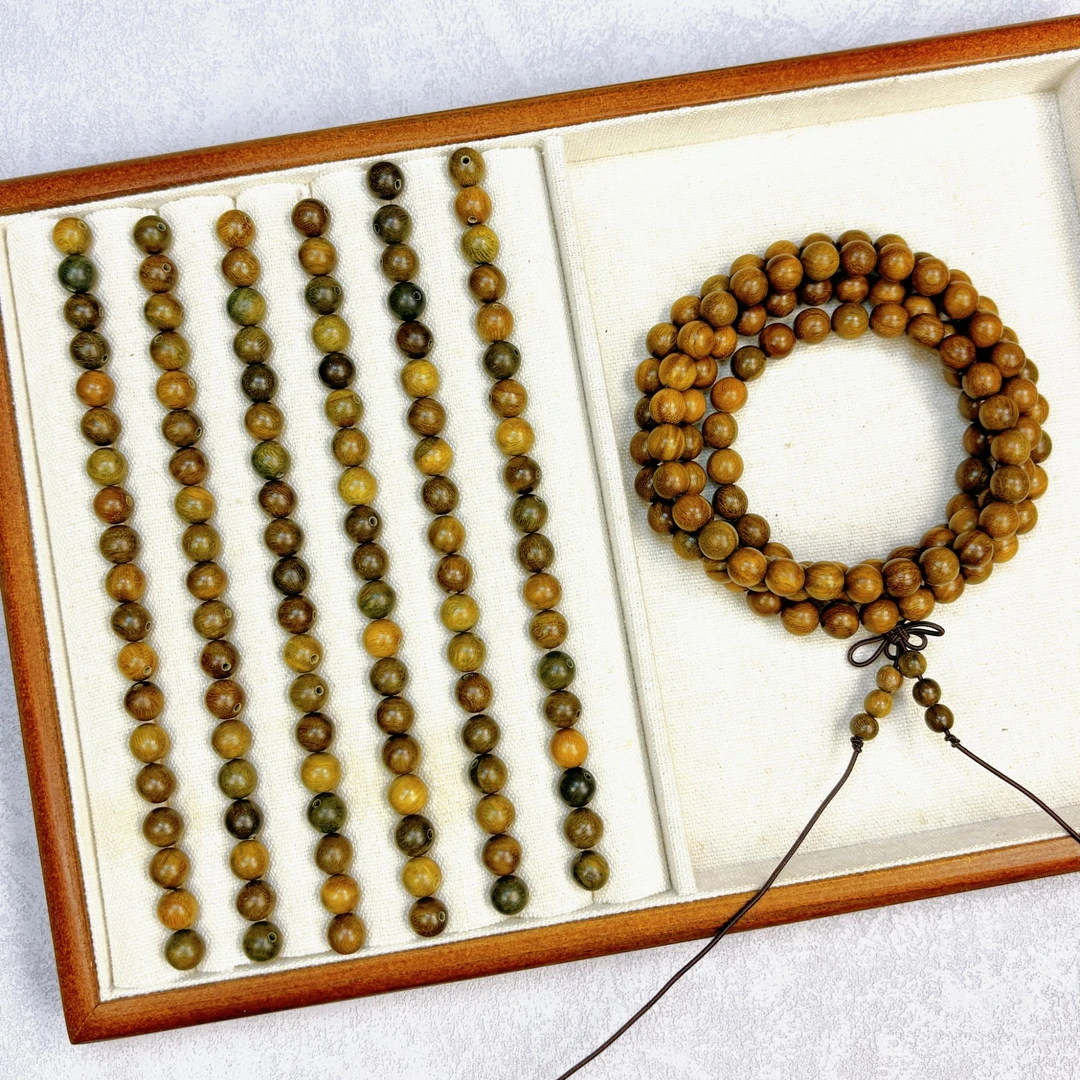 『福利款』精工正品檀木diy散珠绿檀六道木檀木手串男女生礼物