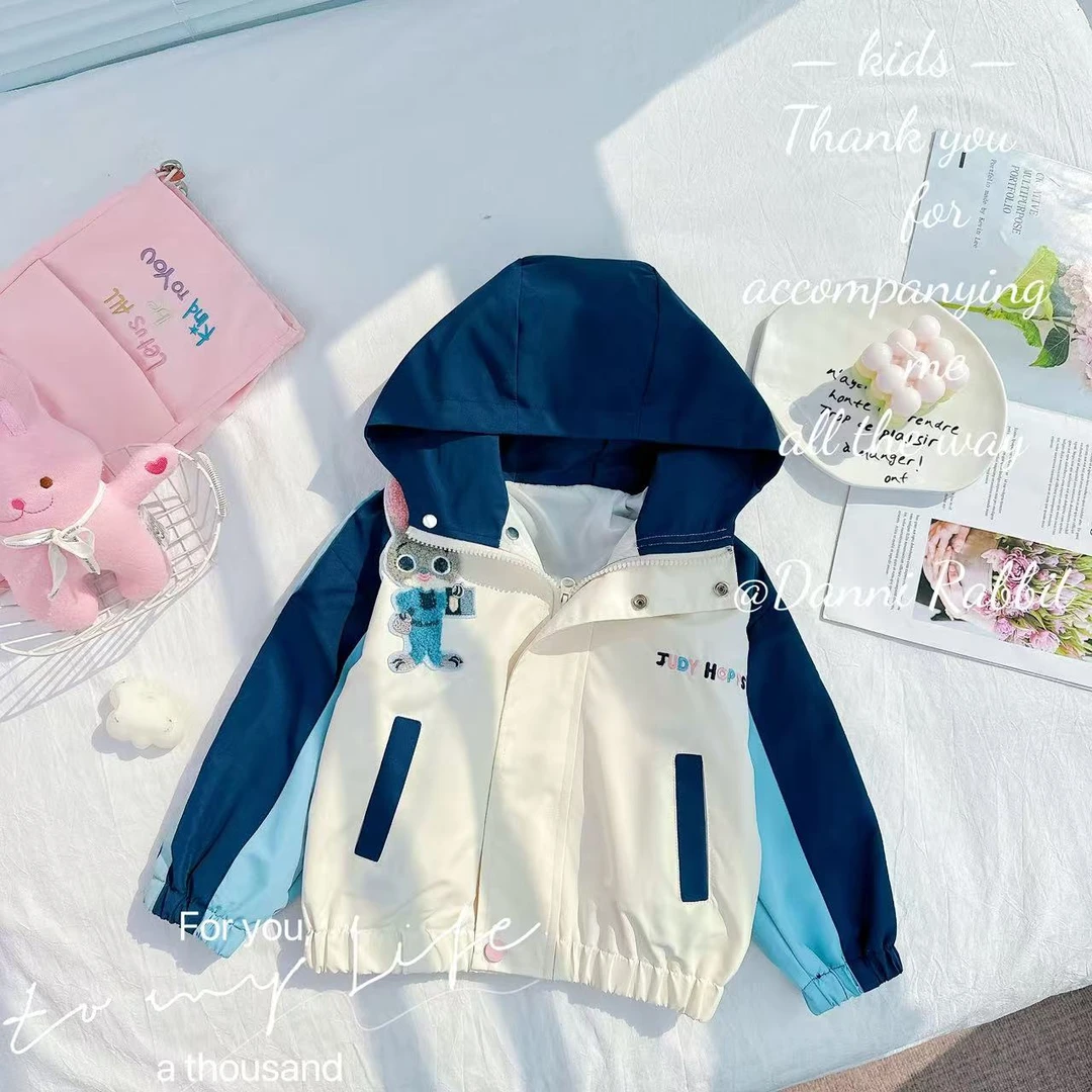 【Dannirabbit】*超可爱上学穿搭—小兔警官蓝色拼接外套*W-516