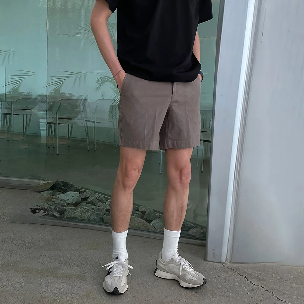 2025新款薄款过膝短裤男夏季潮流ins休闲裤宽松百搭直筒4分短裤子