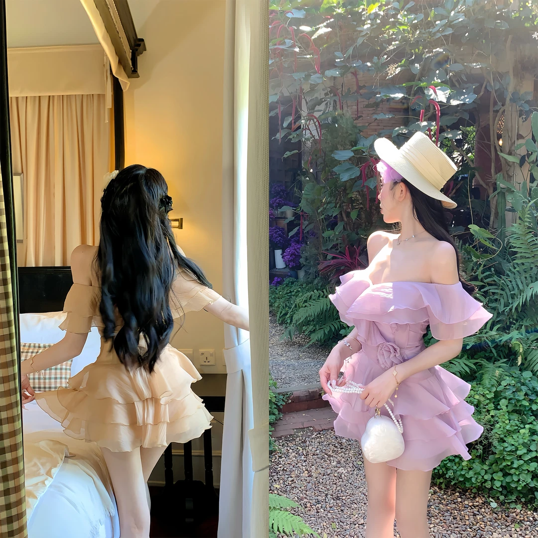 天鹅er 【奔赴花海】2025春季欧若风轻盈浪漫气质穿搭E25Q0129