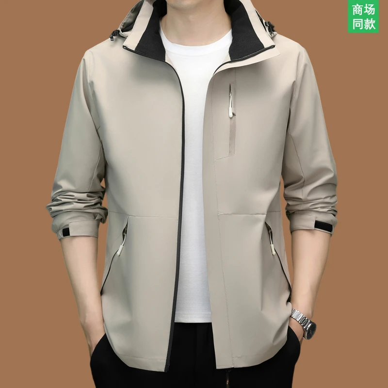 2025休闲爆款冲锋衣男款秋冬季潮流夹克新款立领可脱卸帽外套保暖