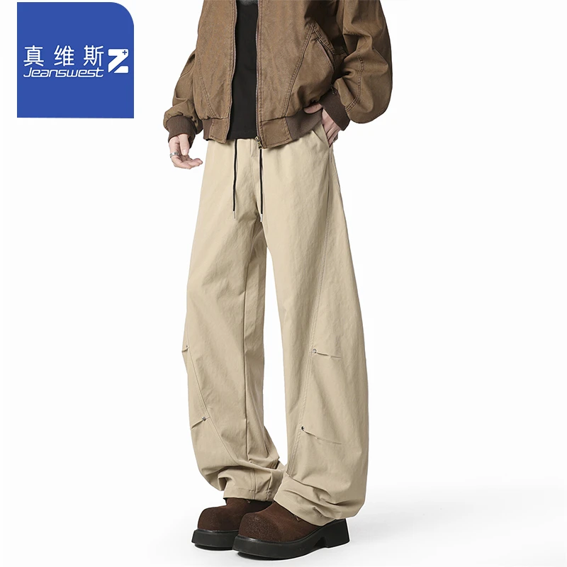 真维斯Z+春季新款潮牌宽松百搭弯刀伐木裤男士潮流休闲阔腿裤子长