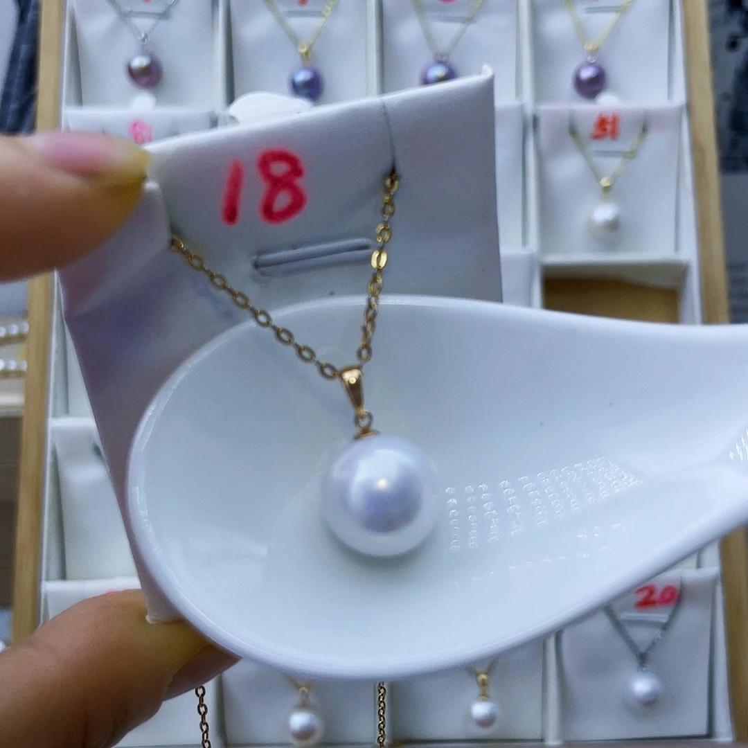 吊坠(不含链)18K金镶嵌淡水珍珠