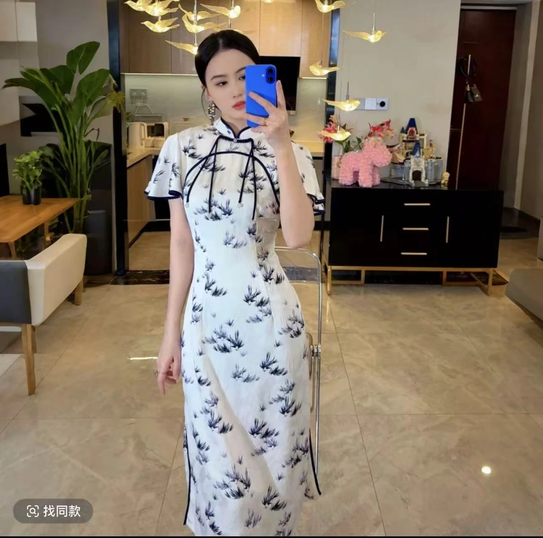 【JX2208两色气质裙】MYY2025时尚百搭洋气夏中长款修身连衣裙显瘦