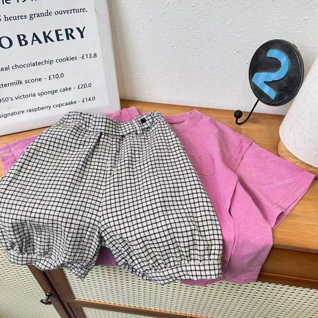 KZ-1336 格子中裤休闲时尚休闲宽松中大童韩版洋气高品质