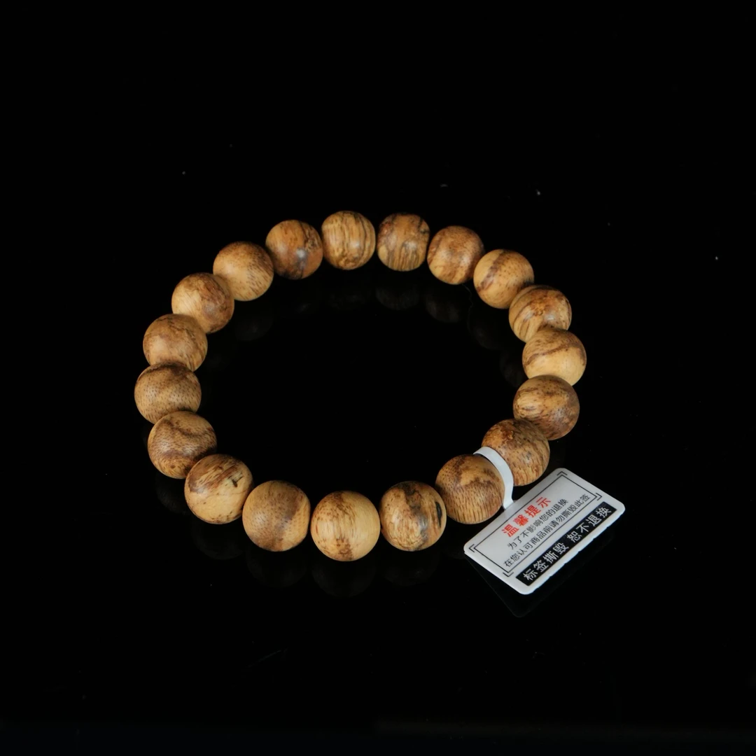 B6295 马泥涝黄油虎斑老料沉香手串 1.17cm 10.75g