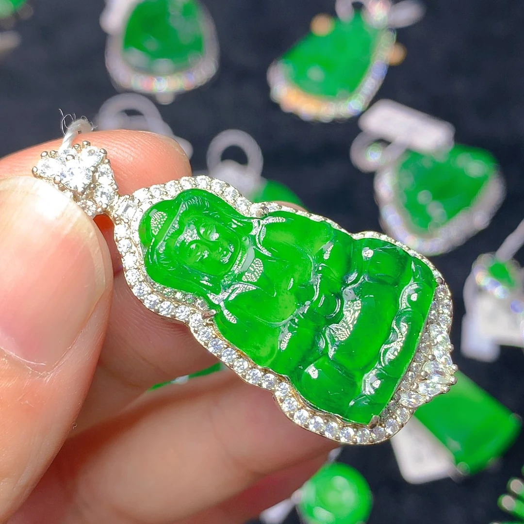 翡翠银S925镶嵌颈饰