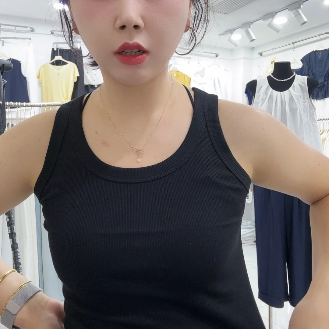 主播同款黑色背心