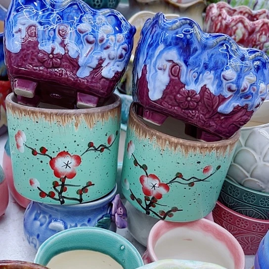 多肉绿植陶瓷花盆9.9包邮