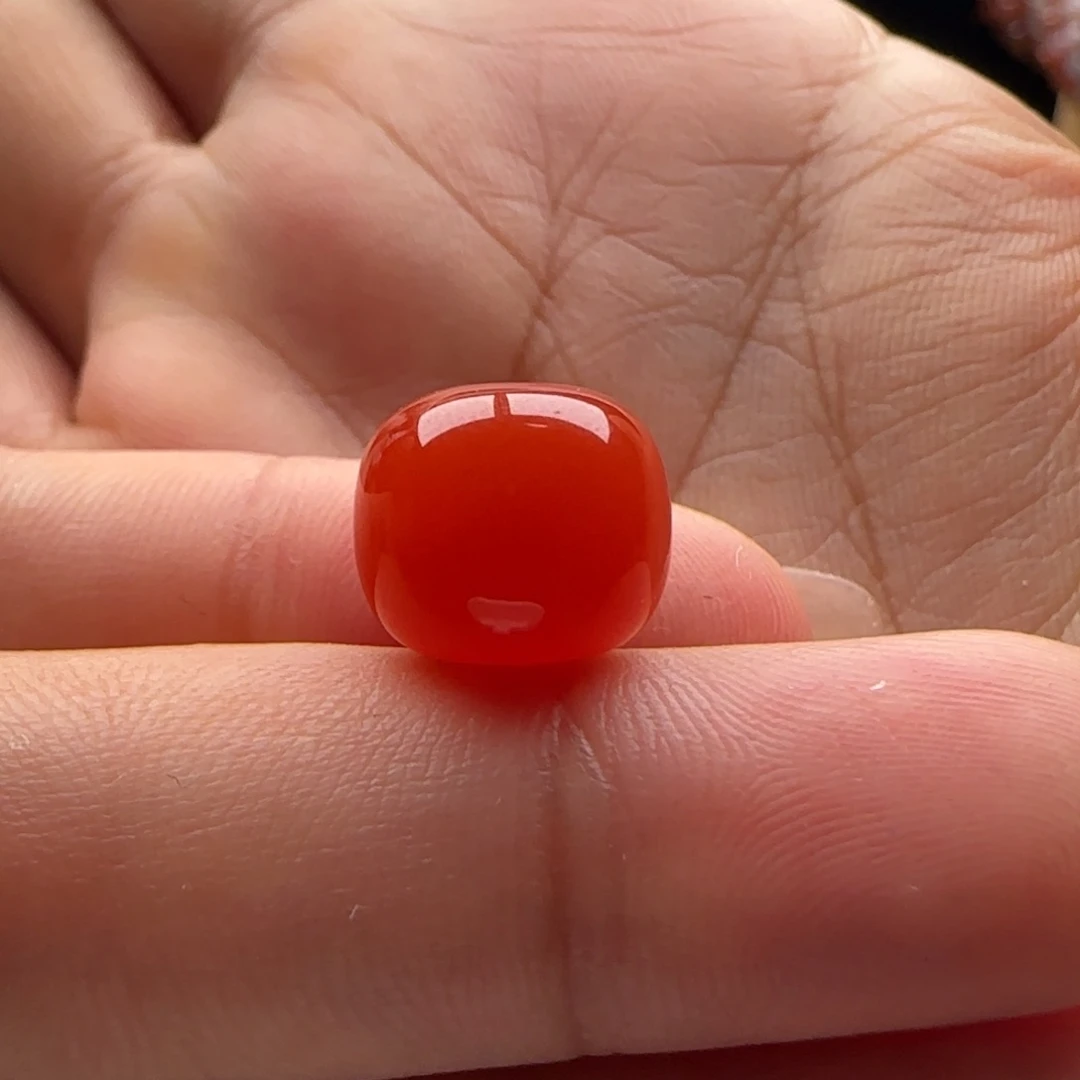 车***柑南红玛瑙老型11.4x10未镶嵌孔皮裂