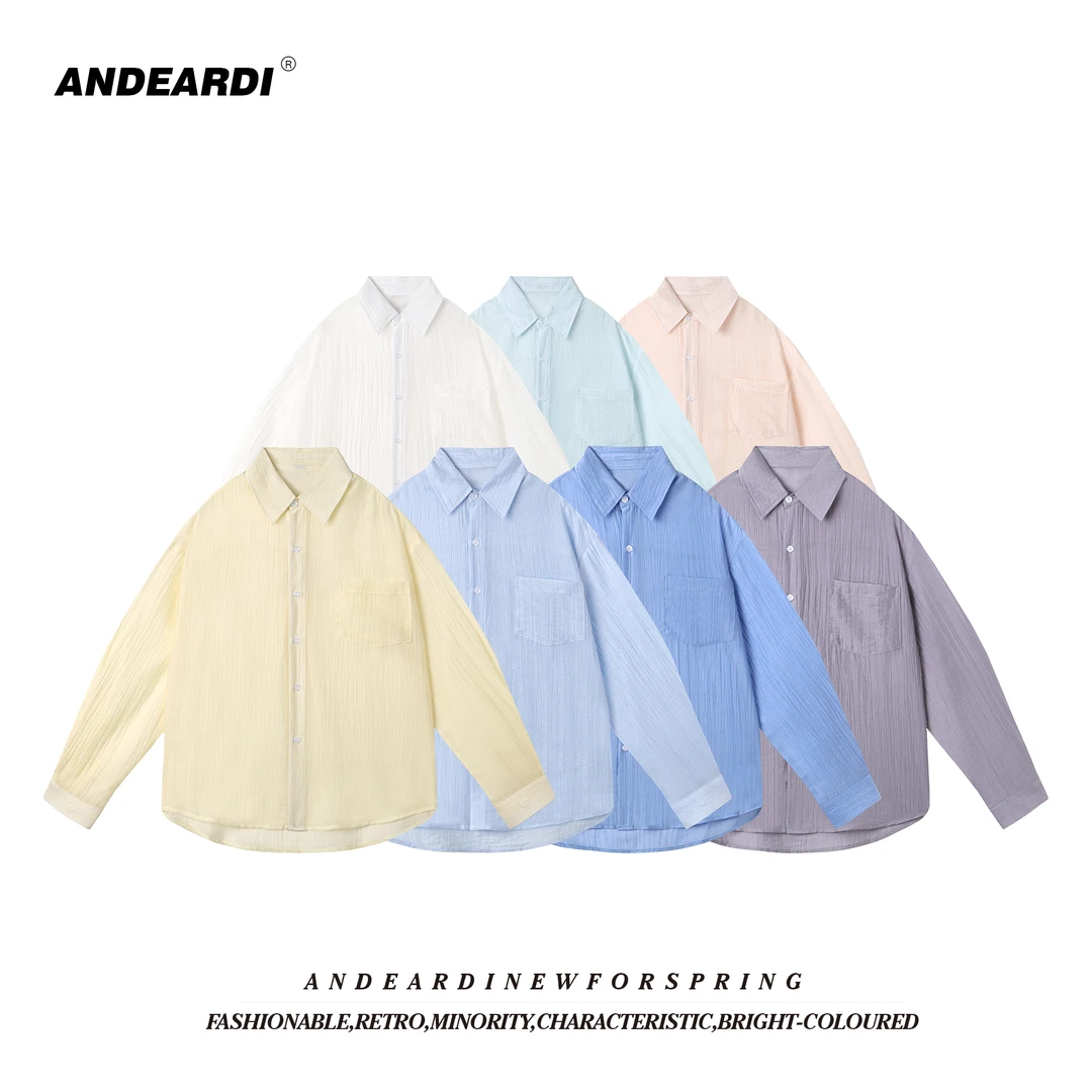 ANDEARDI夏季轻薄款少女感显白ins风宽松长袖衬衣