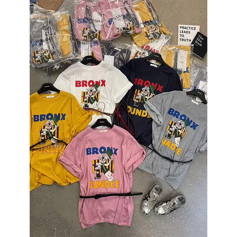 韩式雪花棉印花上衣2025新款减龄胖mm宽松大码200斤圆领T恤女短袖