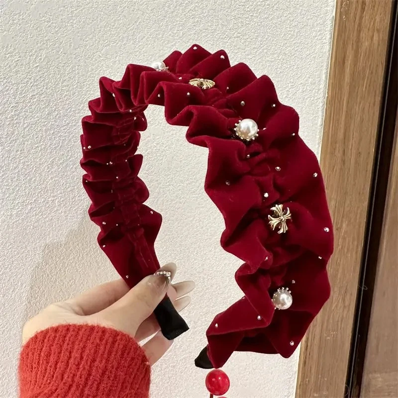 2026新款红色小香风发箍女高颅顶百搭头箍气质发卡高级感ins发卡