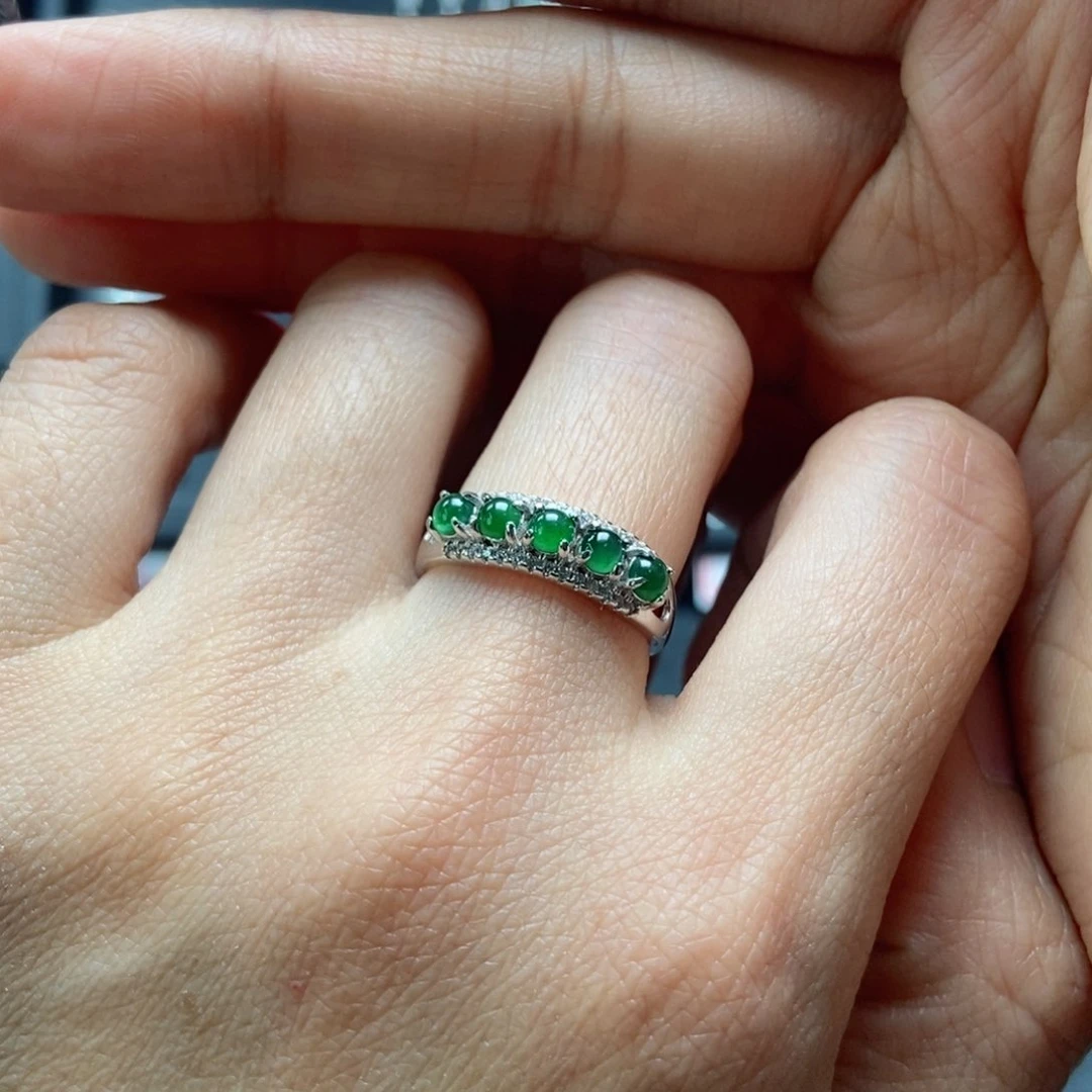 翡翠耳饰银S925镶嵌翡翠首饰