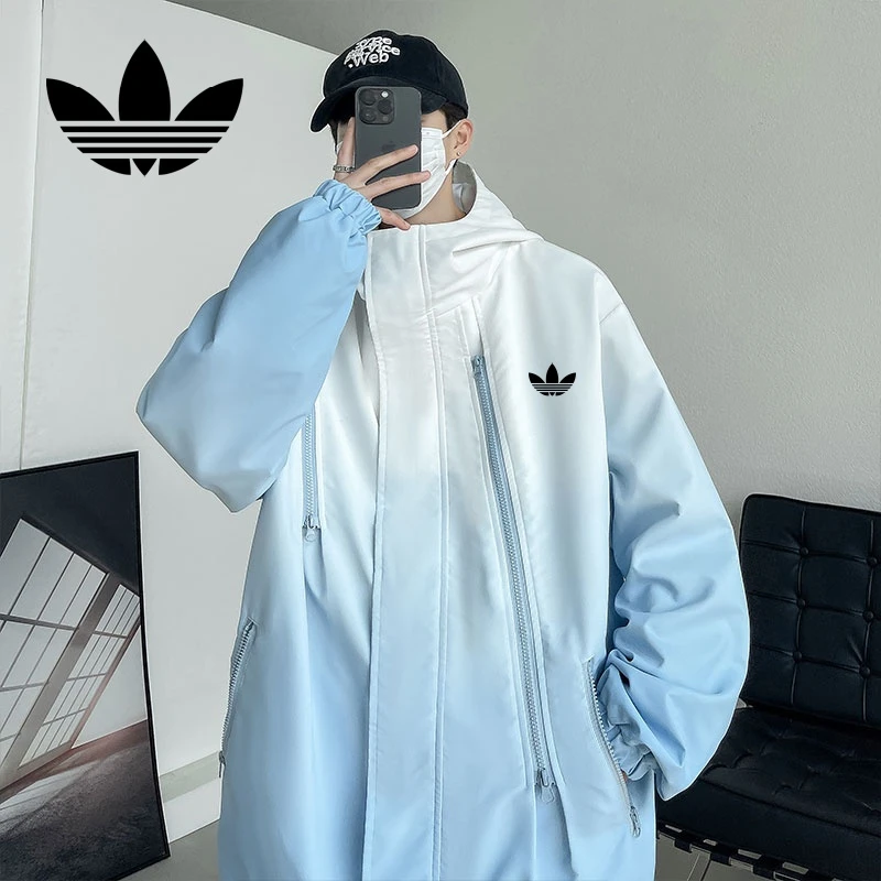 【一折专区】奥特莱斯秋季外套情侣连帽夹克休闲百搭渐变宽松冲锋衣