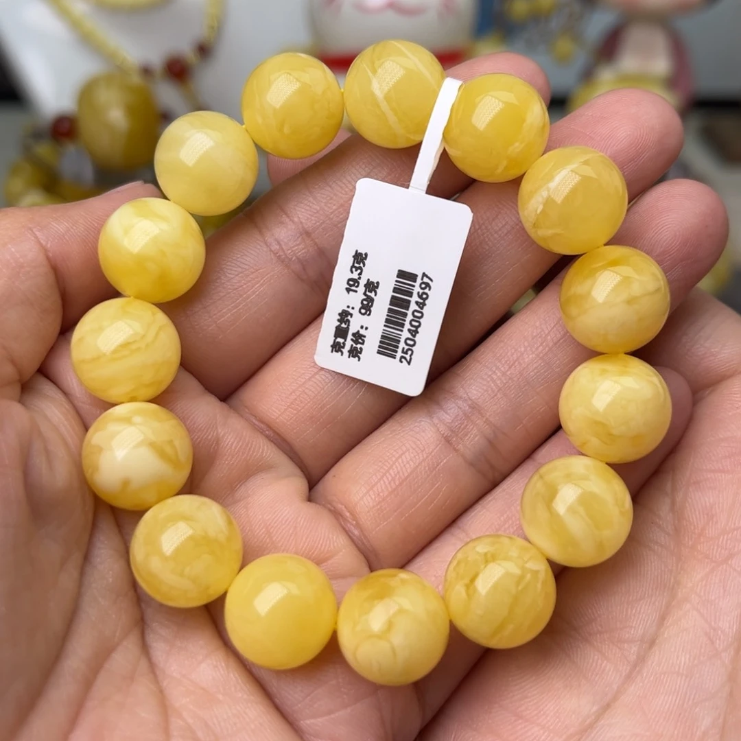 手串蜜蜡未镶嵌13+圆珠手串