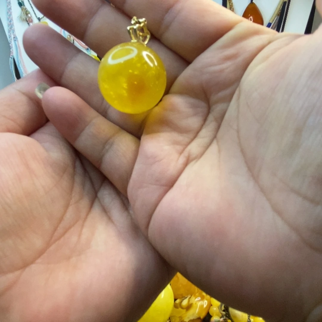 琥珀颈饰未镶嵌锁骨链