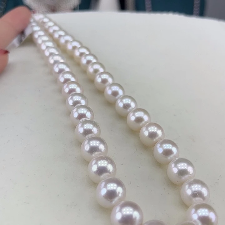 淡水珍珠银S925镶嵌颈饰10-11极光炫彩高品